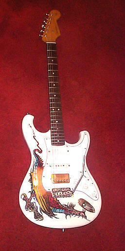 Custom built strat type hand painted dragon